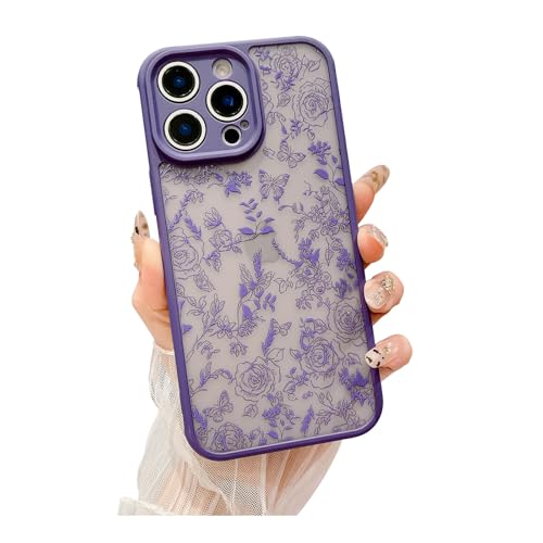 Weonmov Schutzhülle für iPhone 13 Pro Max, Blumen, Schmetterling, schmal, hart, Polycarbonat, mattiert, stoßfest, Fallschutz, durchscheinend, matt, florale Handyhülle für Damen und Mädchen, 17 cm (6,7 Weonmov Schutzhülle für iPhone 13 Pro Max, Blumen, Schmetterling, schmal, hart, Polycarbonat, mattiert, stoßfest, Fallschutz, durchscheinend, matt, florale Handyhülle für Damen und Mädchen, 17 cm (6,7 von Weonmov