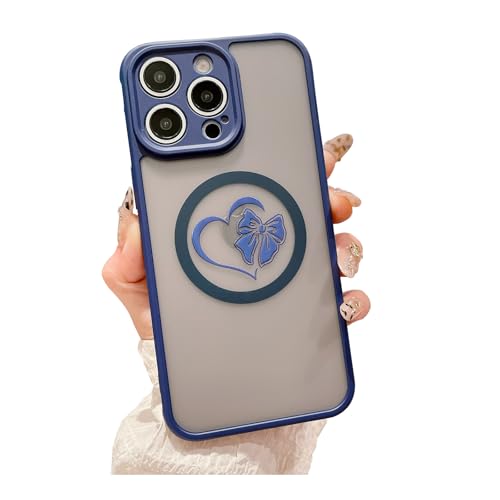 Weonmov Schutzhülle für iPhone 13 Pro Max, kompatibel mit MagSafe, niedliche Herzschleife, schlank, durchscheinend, matt, Hartschale, stoßfest, Kameraschutz, magnetische Handyhülle für Frauen und Weonmov Schutzhülle für iPhone 13 Pro Max, kompatibel mit MagSafe, niedliche Herzschleife, schlank, durchscheinend, matt, Hartschale, stoßfest, Kameraschutz, magnetische Handyhülle für Frauen und von Weonmov