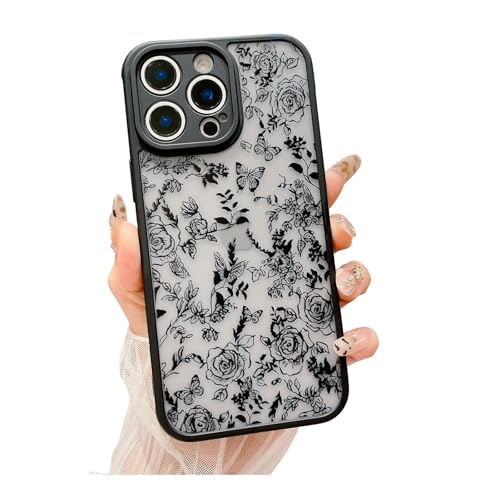 Weonmov Schutzhülle für iPhone 15 Pro Max, Blumen, Schmetterling, schmal, hart, Polycarbonat, mattiert, stoßfest, Fallschutz, durchscheinend, matt, florale Handyhülle für Damen und Mädchen, 17 cm (6,7 Weonmov Schutzhülle für iPhone 15 Pro Max, Blumen, Schmetterling, schmal, hart, Polycarbonat, mattiert, stoßfest, Fallschutz, durchscheinend, matt, florale Handyhülle für Damen und Mädchen, 17 cm (6,7 von Weonmov