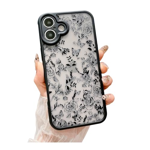 Weonmov Schutzhülle für iPhone 16 Plus, Blumen, Schmetterling, schmal, hart, Polycarbonat, mattiert, stoßfest, Fallschutz, durchscheinend, matt, florale Handyhülle für Damen und Mädchen, 17 cm (6,7 Weonmov Schutzhülle für iPhone 16 Plus, Blumen, Schmetterling, schmal, hart, Polycarbonat, mattiert, stoßfest, Fallschutz, durchscheinend, matt, florale Handyhülle für Damen und Mädchen, 17 cm (6,7 von Weonmov