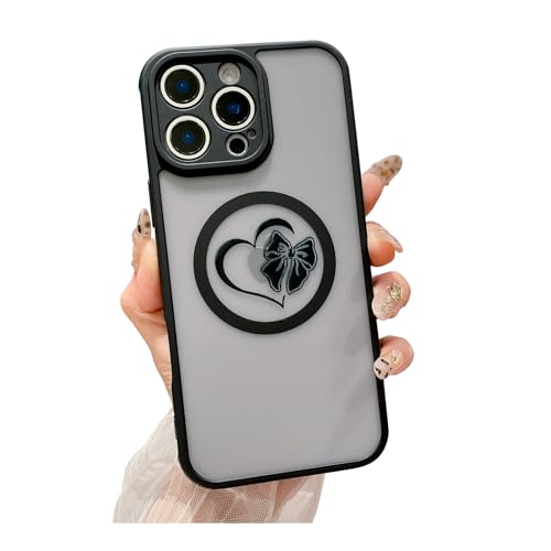 Weonmov Schutzhülle für iPhone 16 Pro Max, kompatibel mit MagSafe, niedliche Herzschleife, schlank, durchscheinend, matt, Hartschale, stoßfest, Kameraschutz, magnetische Handyhülle für Frauen und Weonmov Schutzhülle für iPhone 16 Pro Max, kompatibel mit MagSafe, niedliche Herzschleife, schlank, durchscheinend, matt, Hartschale, stoßfest, Kameraschutz, magnetische Handyhülle für Frauen und von Weonmov