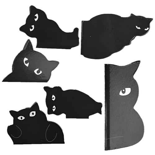 Weppduk Katzenmarkierungs-Clips – Leichtes Katzen-Magnet-Lesezeichen-Set | Einfach Anzubringende Cartoon-Tier-Lesezeichen | Katzen-Buchseitenklammern Für Buchliebhaber-Accessoires, Schulen, Heimbedarf von Weppduk