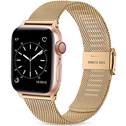 Wepro Ersatzarmband Kompatibel mit Apple Watch Armband 41mm 40mm 38mm für Damen/Herren, Klassisches Mesh Metall Uhrenarmband für Apple Watch SE/SE 2/Ultra/Ultra 2/Series 9 8 7 6 5 4 3 2 1, Roségold von Wepro