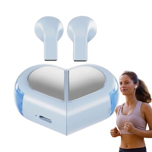Weqizuerqi Drahtlose Kopfhörer | In-Ear Kopfhörer In Herzform | Tragbare Stylische Mini-Kopfhörer mit Hi-Fi Klang für Reisen Outdoor Sport Autofahren Radfahren Pendeln Wandern von Weqizuerqi