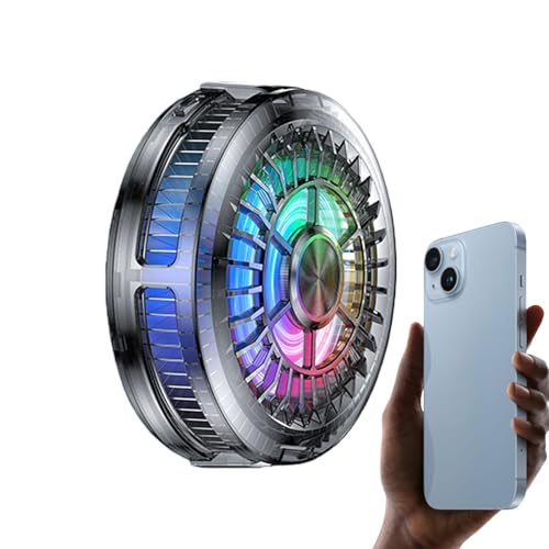 Weqizuerqi Magnetischer Handykühler, Handykühler mit LED -Leuchten - Tragbarer Telefonkühler mit farbenfrohen Licht,Full Hole Design Stille Kühlfan für Game Live -Streaming von Weqizuerqi