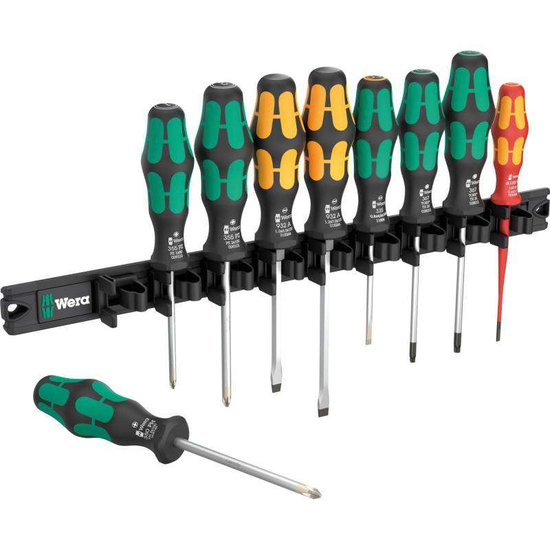 9650 Magnetleiste Kraftform Schraubendreher-Satz, 9‑teilig von Wera