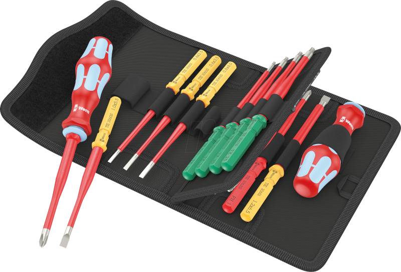WERA 05006631001 - Schraubendrehersatz, Wechselklingen, Kraftform Kompakt VDE, 17-t von Wera