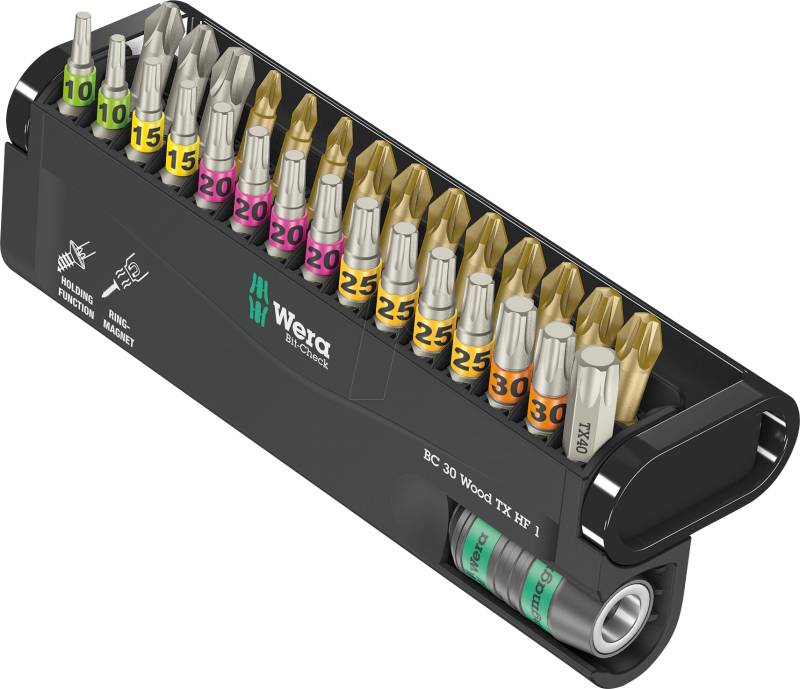 WERA 05057436001 - Bit-Satz Bit-Check 30, Wood, TX HF 1, 30-teilig von Wera