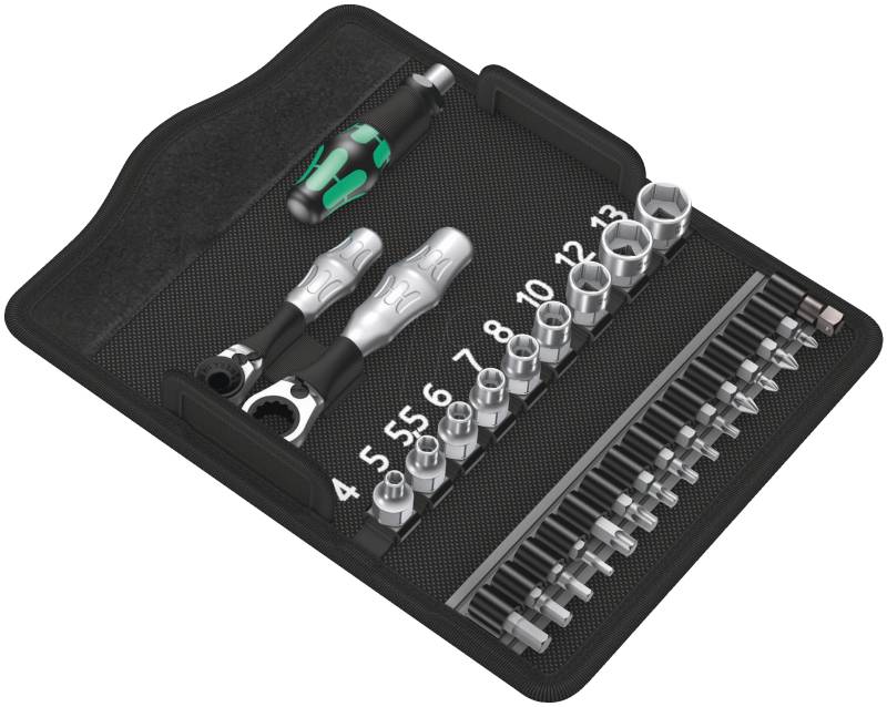 WERA 05135918001 - Steckschlüsselsatz, Mini, 1/4” und 1/4” Sechskant, 11 -teilig von Wera