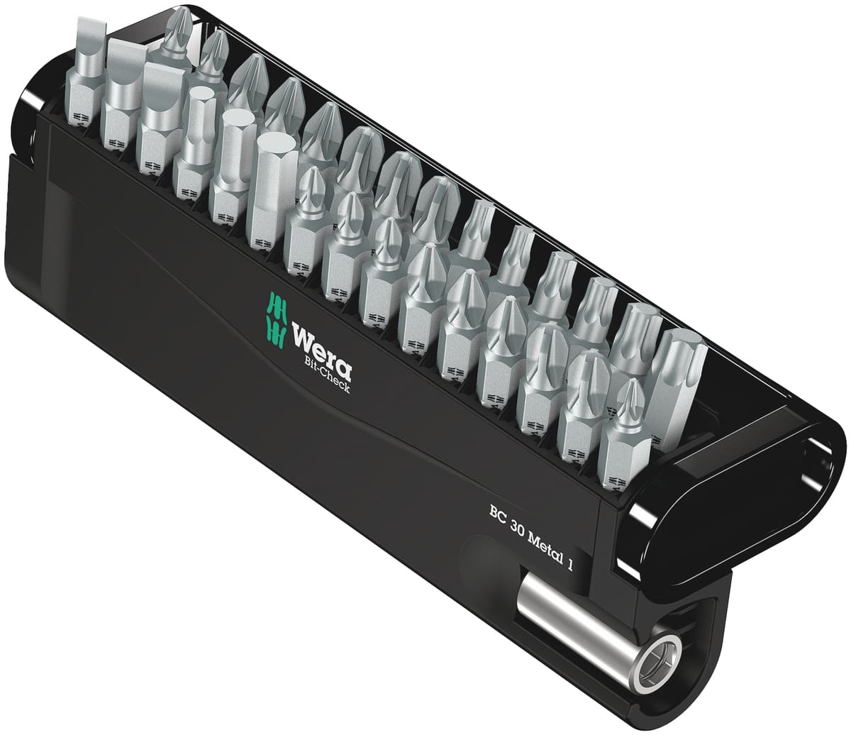 WERA Bit-Set, 05057434001, Bit-Check 30 Metal 1, 30‑teilig von Wera