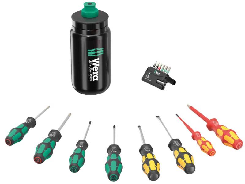 WERA Schraubwerkzeug-Set, 9540 Kraftform XL Bottle Set, 05100028001, 17‑teilig von Wera