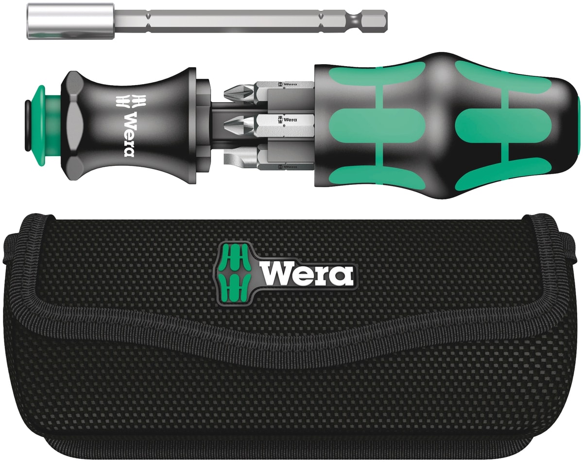 WERA Werkzeug-Set, 05134491001, Kraftform Kompakt 28 mit Tasche, 6‑teilig von Wera