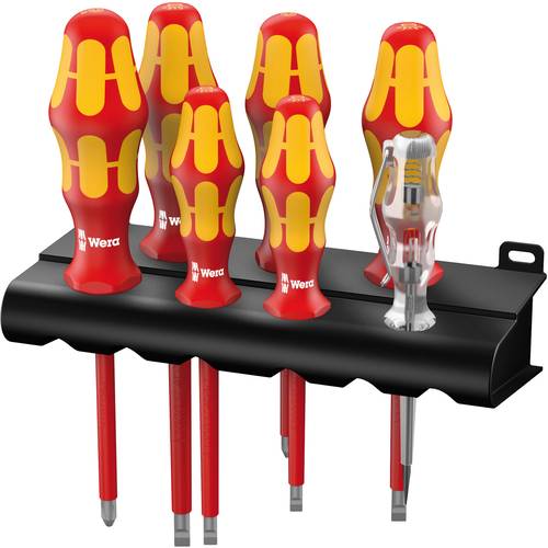 Wera 160 i/165 i/7 Rack VDE Schraubendreher-Set 7teilig Schlitz, Kreuzschlitz Pozidriv von Wera