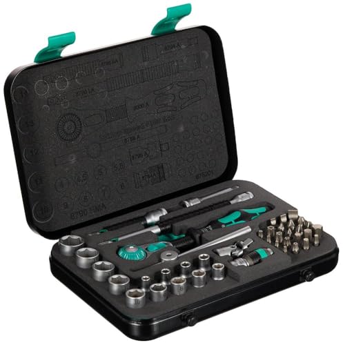 Wera 8100 SA 2 Zyklop Speed-Knarrensatz, 1/4 Zoll metrisch, Schwarz, 42-teilig, 05003533001 von Wera