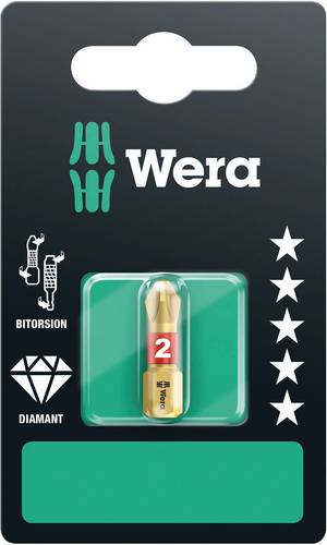 Wera 851/1 BDC SB SiS 05073332001 Kreuzschlitz-Bit PH 1 Werkzeugstahl diamantbeschichtet, legiert D von Wera