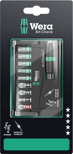 Wera 8757-9/BTZ Rapidaptor 05073418001 Bit-Set 10teilig Kreuzschlitz Phillips, Kreuzschlitz Pozidriv von Wera