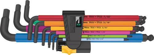 Wera 950/9 Hex-Plus Multicolour Imperial 2 Innen-Sechskant Winkelschraubendreher-Set 9teilig von Wera