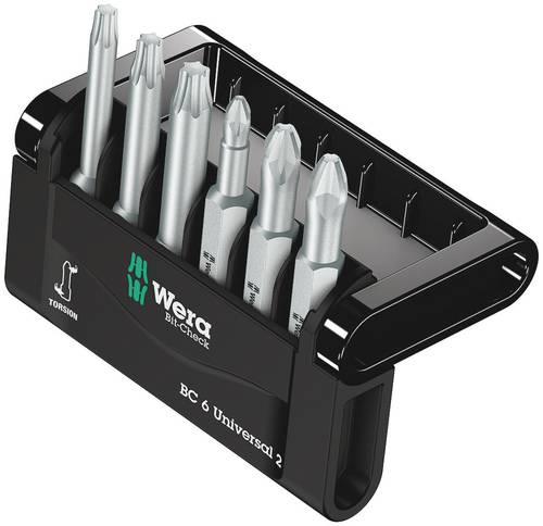 Wera Bit-Check 6V Universal 1 05056478001 Bit-Set 6teilig Innen-Vierkant (Robertson) Torsionszone von Wera