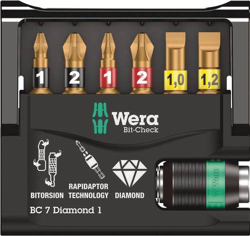 Wera Bit-Check 7 Diamond 1 05073419001 Bit-Set 7teilig von Wera