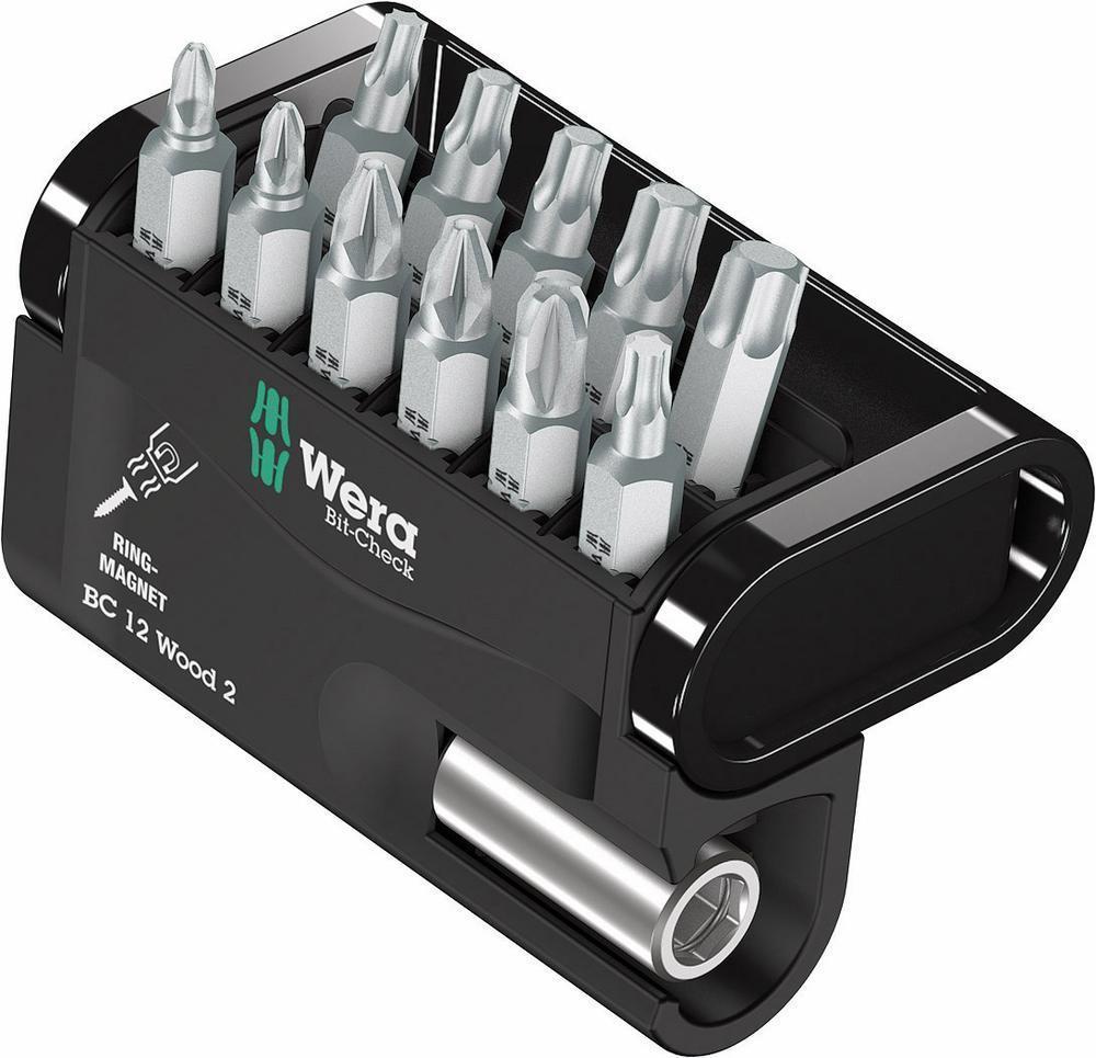 Wera Bit-Check BC 12 Wood 2 - Schraubendreher-Bitsatz - 12 Stücke - in Halter (05057422001) von Wera