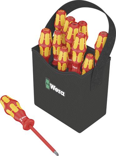 Wera Kraftform 2go 100 VDE Schraubendreher-Set 11teilig Schlitz, Kreuzschlitz Pozidriv, Kreuzschlitz von Wera