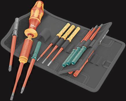 Wera Kraftform Kompakt VDE 15 Torque extra slim 1 Elektriker Wechselklingen-Set (05006605001) von Wera