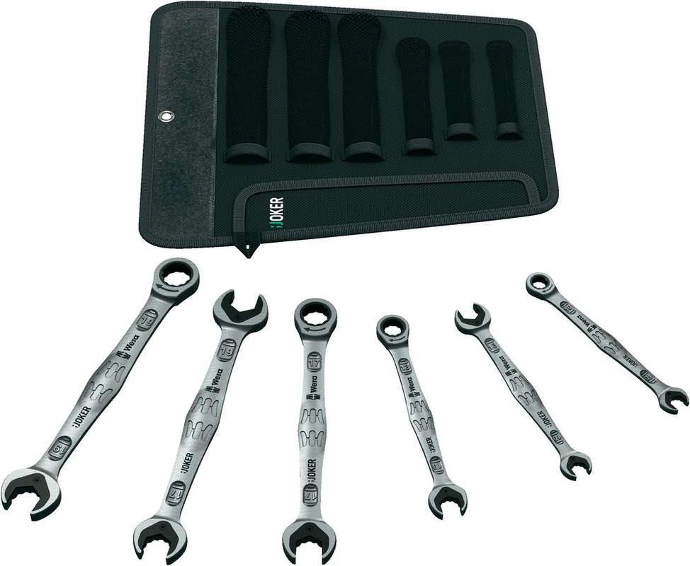 Wera - Ratcheting combination wrench/double open-ended wrench set - 6 Stücke - in Tragetasche (05020022001) von Wera