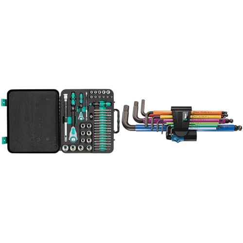 Wera Zyklop Speed-Knarrensatz 8100 SA/SC 2, 1/4%22-Antrieb und 1/2%22-Antrieb, metrisch, 43-teilig, 05160785001 & 05022210001 950/9 Hex-Plus Multicolour HF 1 Winkelschlüsselsatz, 9 Stück Wera Zyklop Speed-Knarrensatz 8100 SA/SC 2, 1/4%22-Antrieb und 1/2%22-Antrieb, metrisch, 43-teilig, 05160785001 & 05022210001 950/9 Hex-Plus Multicolour HF 1 Winkelschlüsselsatz, 9 Stück von Wera