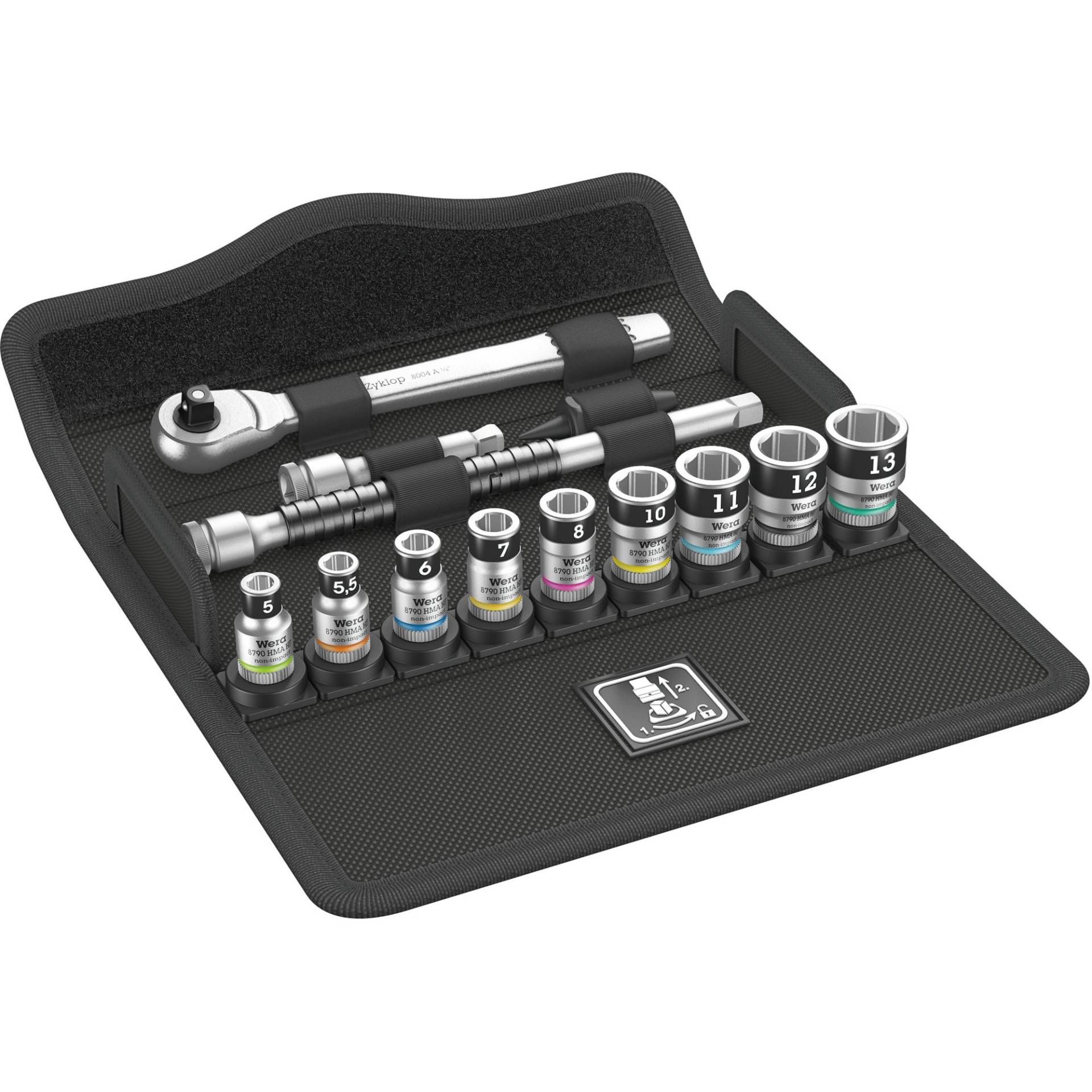 Zyklop Metal-Knarrensatz 8100 SA 12HF, 1/4", Werkzeug-Set Zyklop Metal-Knarrensatz 8100 SA 12HF, 1/4", Werkzeug-Set von Wera
