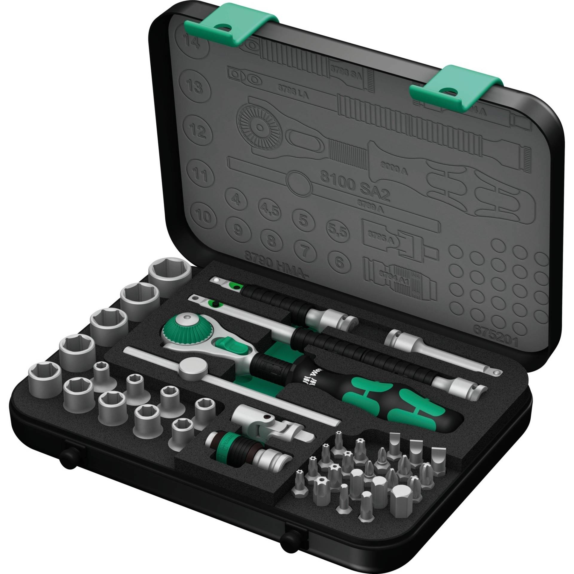 Zyklop Speed-Knarrensatz 8100 SA 2, 1/4", Werkzeug-Set von Wera