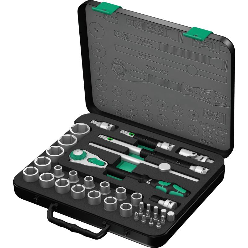 Zyklop Speed-Knarrensatz 8100 SC 2, 37-teilig, Werkzeug-Set von Wera