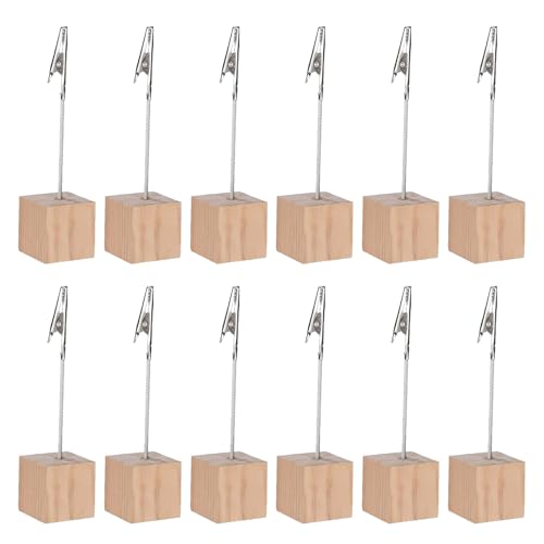 12 Stück Fotohalter Krokodilklemme Memo Clip Ständer Tischkartenhalter Holzsockel Kartenständer mit Klammern Vertikaler Zettelhalter für Bilder Karte Hinweis 12 Stück Fotohalter Krokodilklemme Memo Clip Ständer Tischkartenhalter Holzsockel Kartenständer mit Klammern Vertikaler Zettelhalter für Bilder Karte Hinweis von Werownsgso