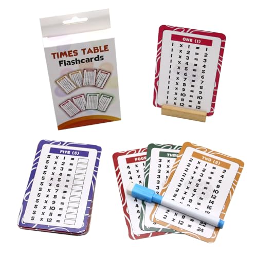 Werownsgso 20 Blatt 1x1 Lernen Spiel, Einmaleins Rechnen Lernen mit 2 Markierungsstift, Wiederverwendbar Lernkarten Set für Kinder Werownsgso 20 Blatt 1x1 Lernen Spiel, Einmaleins Rechnen Lernen mit 2 Markierungsstift, Wiederverwendbar Lernkarten Set für Kinder von Werownsgso