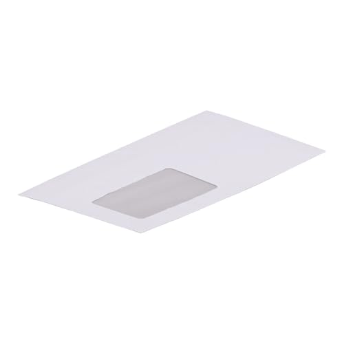 Briefhüllen weiß, mit Fenster, selbstklebend, 75 g/qm, DIN-lang, 110x220 mm, 1000 Stück von Wertpack
