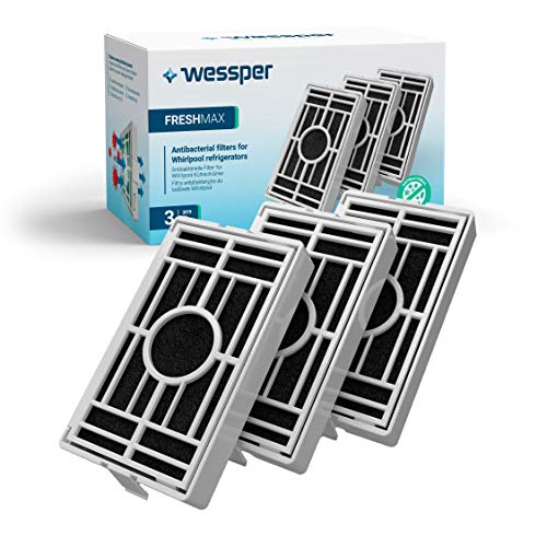 Wessper 3er Pack Antibakterieller Hygiene Luftfilter für Bauknecht Whirlpool Side-by-Side Kühlschrank, kompatibel mit Microban ANT001, ANT-001, ANTF-MIC, HYG001, 481248048172 von Wessper