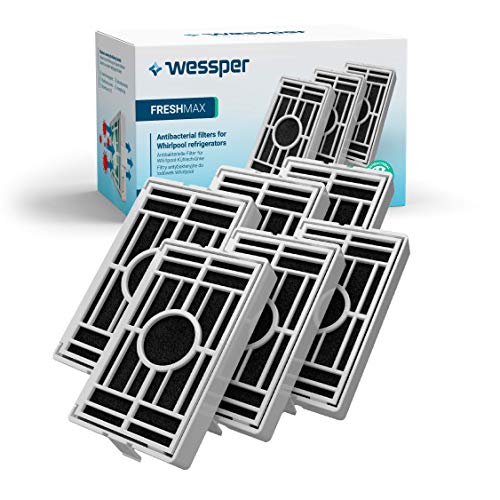 Wessper 6er Pack Antibakterieller Hygiene Luftfilter für Bauknecht Whirlpool Side-by-Side Kühlschrank, kompatibel mit Microban ANT001, ANT-001, ANTF-MIC, HYG001, 481248048172 Wessper 6er Pack Antibakterieller Hygiene Luftfilter für Bauknecht Whirlpool Side-by-Side Kühlschrank, kompatibel mit Microban ANT001, ANT-001, ANTF-MIC, HYG001, 481248048172 von Wessper