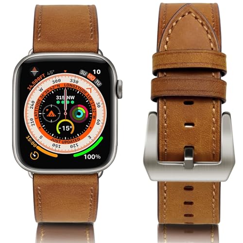 WestEagle Lederarmband Kompatibel mit Apple Watch Armband 49mm 46mm 45mm 44mm 42mm für Herren Damen, Echtes Leder Vintage Armband für iWatch Series Ultra SE 10 9 8 7 6 5 4 3 2 1 WestEagle Lederarmband Kompatibel mit Apple Watch Armband 49mm 46mm 45mm 44mm 42mm für Herren Damen, Echtes Leder Vintage Armband für iWatch Series Ultra SE 10 9 8 7 6 5 4 3 2 1 von WestEagle