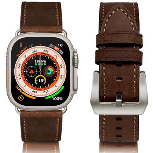 WestEagle Lederarmband Kompatibel mit Apple Watch Armband 49mm 46mm 45mm 44mm 42mm für Herren Damen, Echtes Leder Vintage Armband für iWatch Series Ultra SE 10 9 8 7 6 5 4 3 2 1 WestEagle Lederarmband Kompatibel mit Apple Watch Armband 49mm 46mm 45mm 44mm 42mm für Herren Damen, Echtes Leder Vintage Armband für iWatch Series Ultra SE 10 9 8 7 6 5 4 3 2 1 von WestEagle