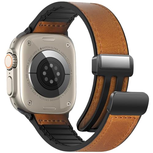 WestEagle Lederarmband Kompatibel mit Apple Watch Armband 49mm 46mm 45mm 44mm 42mm(S1/2/3) für Herren Damen, Magnetisches Echtes Leder Vintage Armband für iWatch Series Ultra SE 10 9 8 7 6 5 4 3 2 1 WestEagle Lederarmband Kompatibel mit Apple Watch Armband 49mm 46mm 45mm 44mm 42mm(S1/2/3) für Herren Damen, Magnetisches Echtes Leder Vintage Armband für iWatch Series Ultra SE 10 9 8 7 6 5 4 3 2 1 von WestEagle
