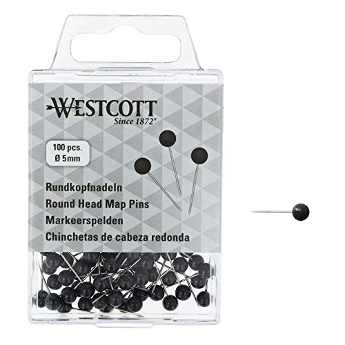 WESTCOTT Rundkopfnadeln, 100 Stück, 5 mm Durchmesser, 16 mm lang, schwarz, E-10502 00 WESTCOTT Rundkopfnadeln, 100 Stück, 5 mm Durchmesser, 16 mm lang, schwarz, E-10502 00 von Westcott