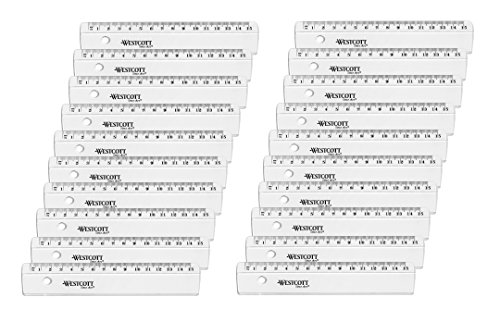 Westcott E-10150 BP-I Lineal aus Kunststoff, 15 cm, transparent, 20-er Packung von Westcott