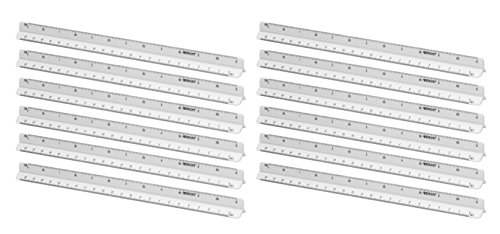 Westcott E-10163 00-I Reduktionsmaßstab Architekt 1, Kunststoff, 30 cm, 12 Stück, weiß von Westcott