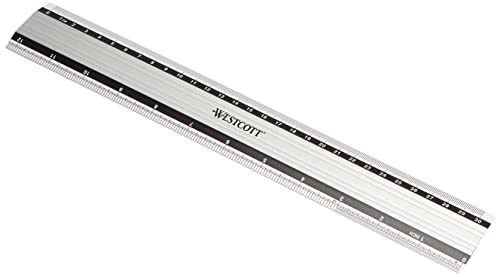 Westcott E-10191 00 Aluminium-Lineal besonders rutschfest, 30 cm, 12 Zoll von Westcott