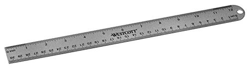 Westcott E-14176 00 Aluminium-Lineal, unzerbrechlich, 30 cm, cm- und inch-Einteilung, grau von Westcott