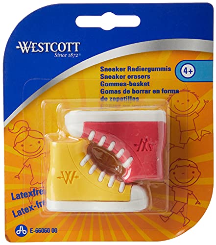 Westcott E-66060 00 Radierer Sneaker, 2-er Packung, farblich sortiert von Westcott