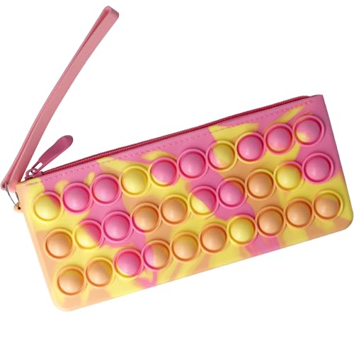 Westcott Ferdermäppchen Pop It | Etui mit Pop Bubbles aus Silicon | Spiel & Antistress Mäppchen für die Schule | Mit Reisverschluss und Handschlaufe | E-16301 00 von Westcott