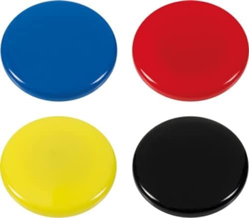 Westcott Haftmagnete 4er Pack, 30 mm, rund, je 1x schwarz, rot, blau, gelb E-10823 00 von Westcott