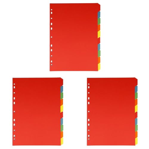 Westcott Register für Ordner A4 | Trennblätter für Din A4 Ordner | 10 farbige Tabs in 5 Farben als Ordner Organizer | Robuste 160g/m² mit Eurolochung | E-1733312 00 (Packung mit 3) von Westcott