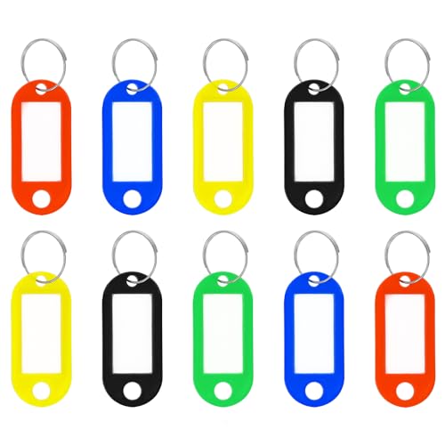 Westcott Schlüsselanhänger 10 Stück | 10er Pack robuste Anhänger zum Beschriften mit austauschbaren Etiketten | Mit Metall-Ring und in verschiedenen Farben | E-10655 00 von Westcott