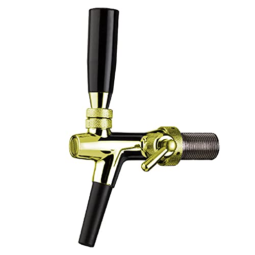 Westerbarkey Kompensator Schankhahn von TOF in Gold mit 35mm Stutzen Messing von GASTROBEDARF WESTERBARKEY